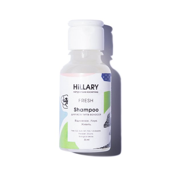 ПРОБНИК Натуральний шампунь для всіх типів волосся Hillary FRESH Shampoo, 35 мл - фото №1