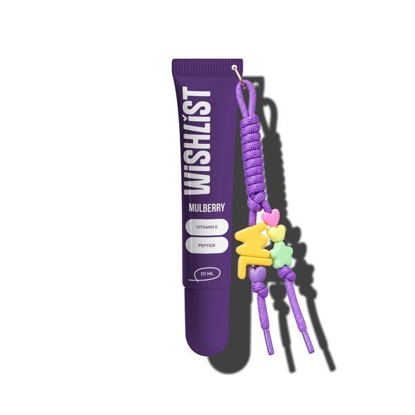 Бальзам-блиск для губ Mulberry WishList Lip Gloss Balm, 10 мл + Брелок-шнурок - фото №1