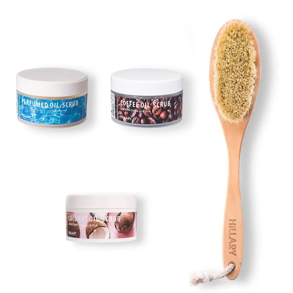 Hillary Salt Scrub Set + Sisal Dry Massage Brush