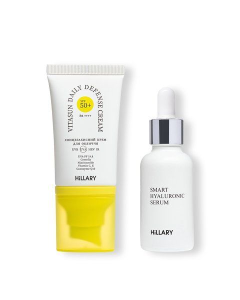 Гіалуронова сироватка + Сонцезахисний крем для обличчя SPF 50+ - фото №1
