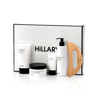 Набор шелкового ухода за телом с деревянным скребком Hillary Perfect Silk Body Care + Gua Sha - фото №1