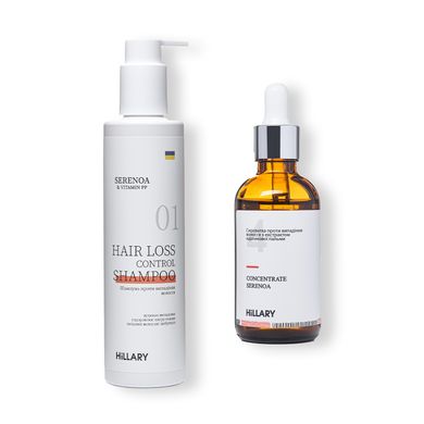 Shampoo + Serum against hair loss Hillary Serenoa & PP Hair Loss Control